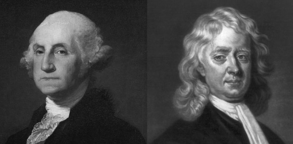 George Washington (L), Sir Isaac "Juice" Newton (R)