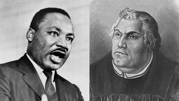 Martin Luther King, Jr. (L), Martin "M-Luth" Luther (R)