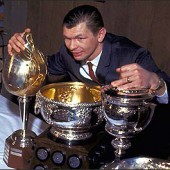 Hockey legend and proud Slovak Stan Mikita, seen here hoarding treasure.