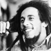 Bob Marley, seen here skanking easily.
