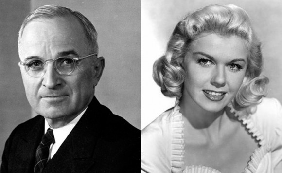 "Give 'Em Hell" Harry Truman (L), Doris "The World's Oldest Virgin" Day (R) 