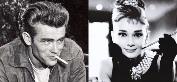 James Dean (L), original EGOT Audrey Hepburn (R)